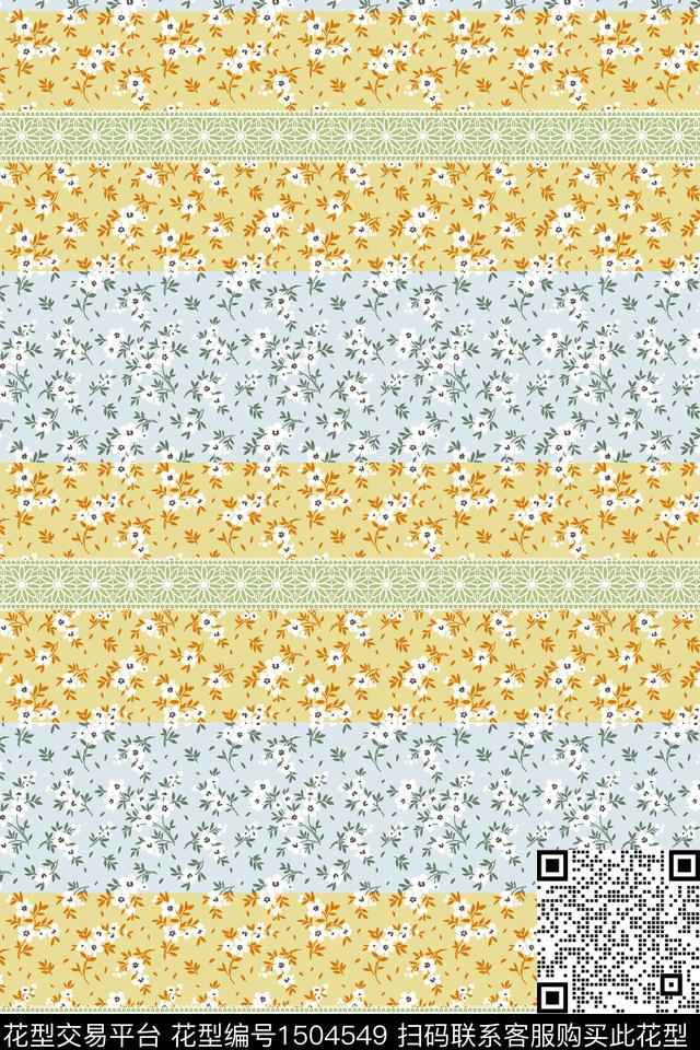 绿植树叶水彩几何花卉数码印花华亿平台下载（图片编号: 1504549） - 瓦栏（Walan）