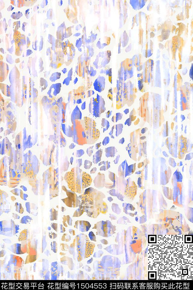 时尚抽象真丝数码印花华亿平台下载（图片编号: 1504553） - 瓦栏（Walan）