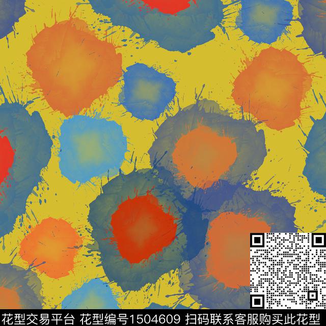 笔触圆形数码印花华亿平台下载（图片编号: 1504609） - 瓦栏（Walan）