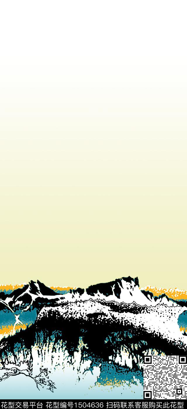 男装定位花抽象休闲数码印花华亿平台下载（图片编号: 1504636） - 瓦栏（Walan）