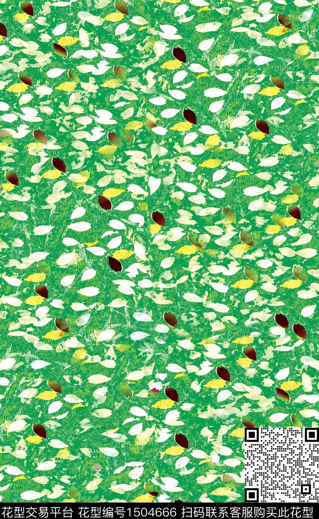 绿植树叶花卉大牌风数码印花华亿平台下载（图片编号: 1504666） - 瓦栏（Walan）