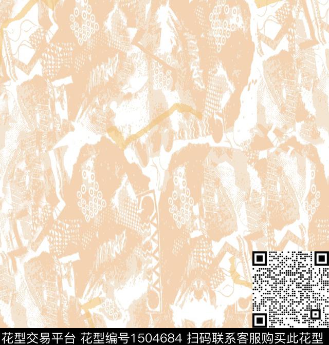 几何大牌风香云纱数码印花华亿平台下载（图片编号: 1504684） - 瓦栏（Walan）