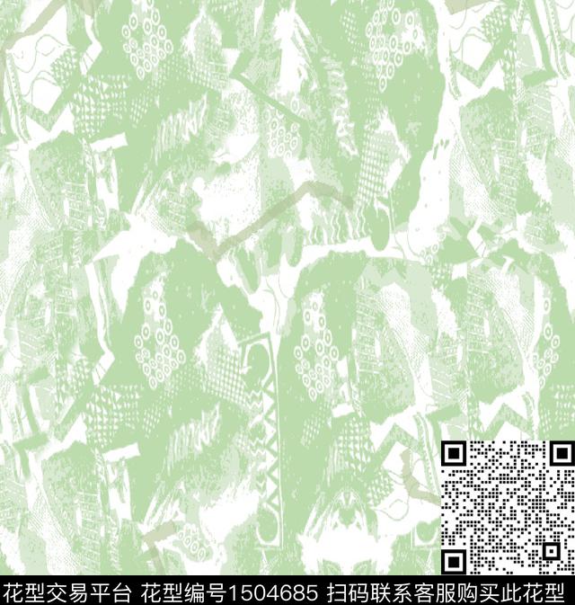 几何大牌风香云纱数码印花华亿平台下载（图片编号: 1504685） - 瓦栏（Walan）