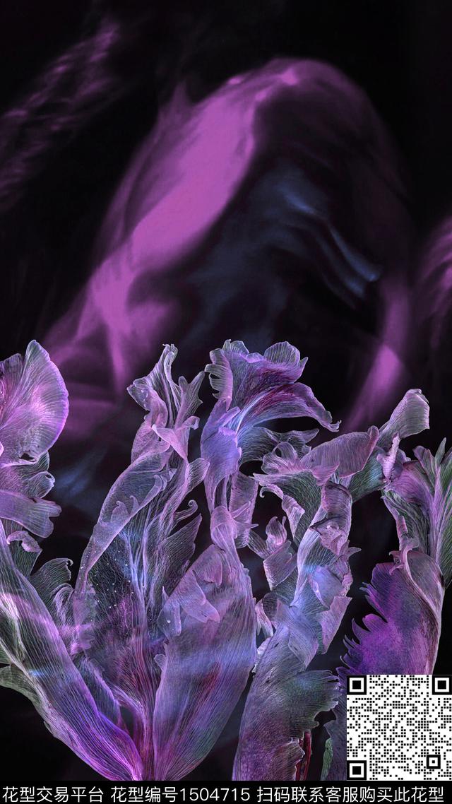 香云纱郁金香真丝数码印花华亿平台下载（图片编号: 1504715） - 瓦栏（Walan）