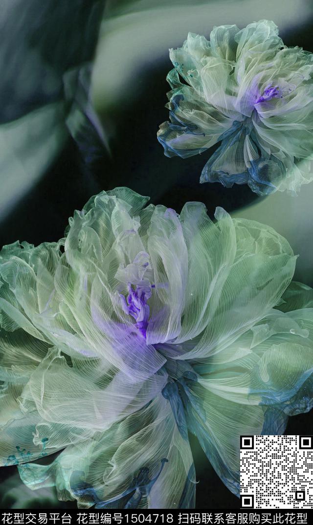 香云纱真丝牡丹数码印花华亿平台下载（图片编号: 1504718） - 瓦栏（Walan）