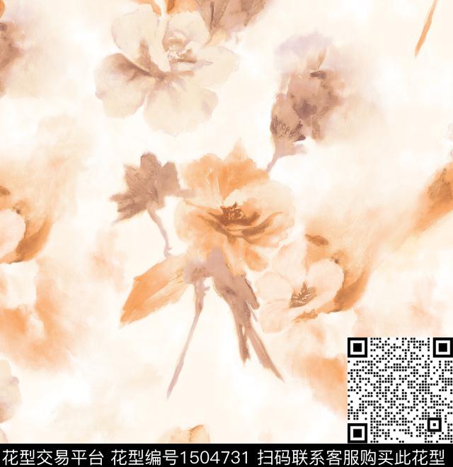 民族风花卉大牌风数码印花华亿平台下载（图片编号: 1504731） - 瓦栏（Walan）