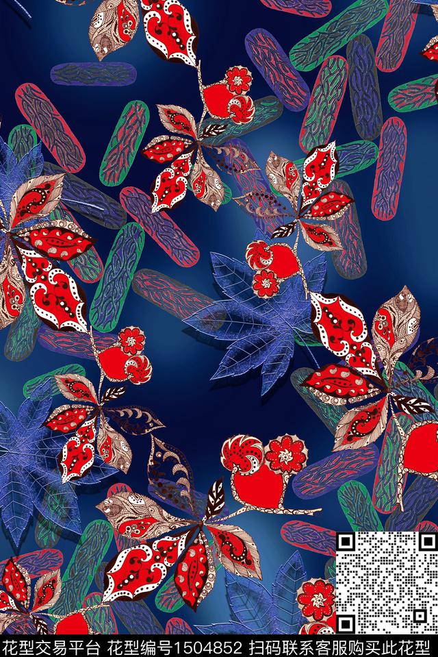 香云纱抽象真丝数码印花华亿平台下载（图片编号: 1504852） - 瓦栏（Walan）