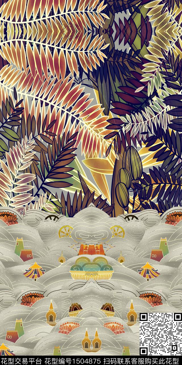 定位花香云纱清晰数码印花华亿平台下载（图片编号: 1504875） - 瓦栏（Walan）