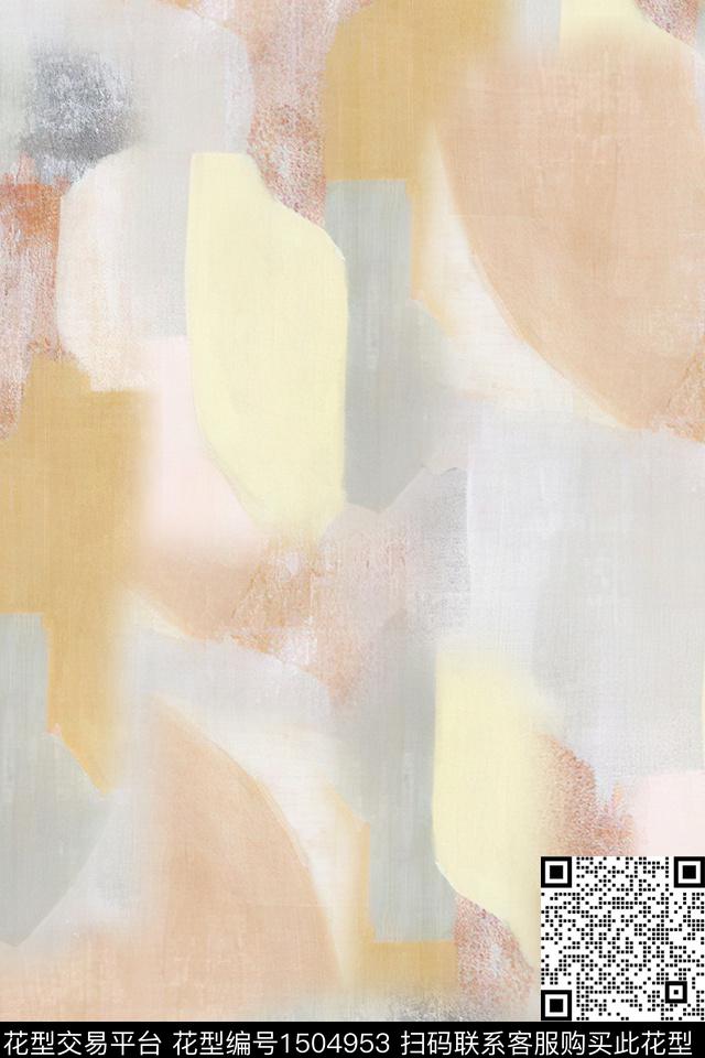 抽象小清新真丝数码印花华亿平台下载（图片编号: 1504953） - 瓦栏（Walan）