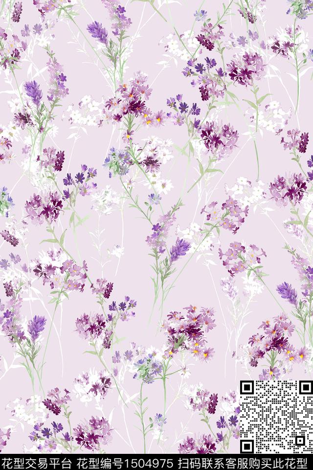 清爽底花卉花卉大牌风数码印花华亿平台下载（图片编号: 1504975） - 瓦栏（Walan）