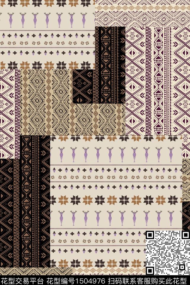 民族风大牌风真丝数码印花华亿平台下载（图片编号: 1504976） - 瓦栏（Walan）