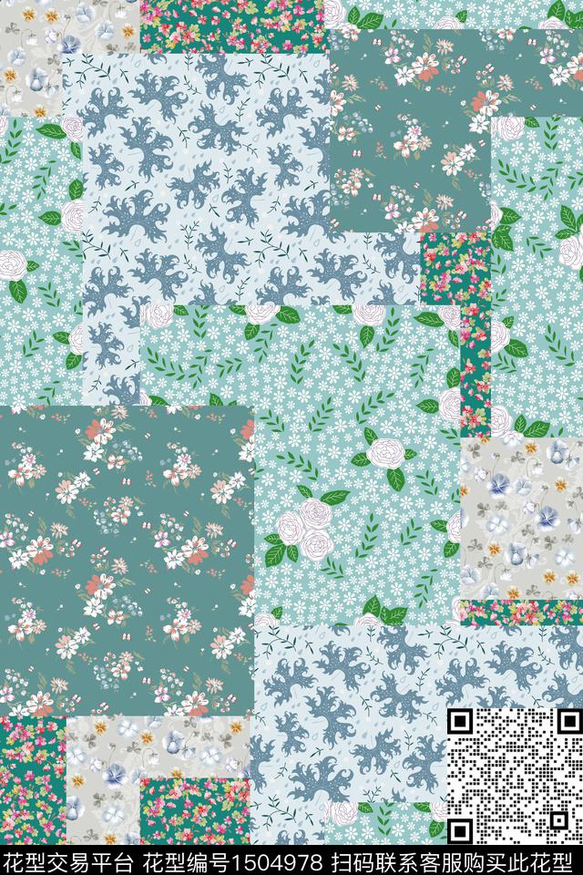 民族风花卉大牌风数码印花华亿平台下载（图片编号: 1504978） - 瓦栏（Walan）