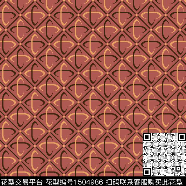 几何复古大牌风传统印花华亿平台下载（图片编号: 1504986） - 瓦栏（Walan）