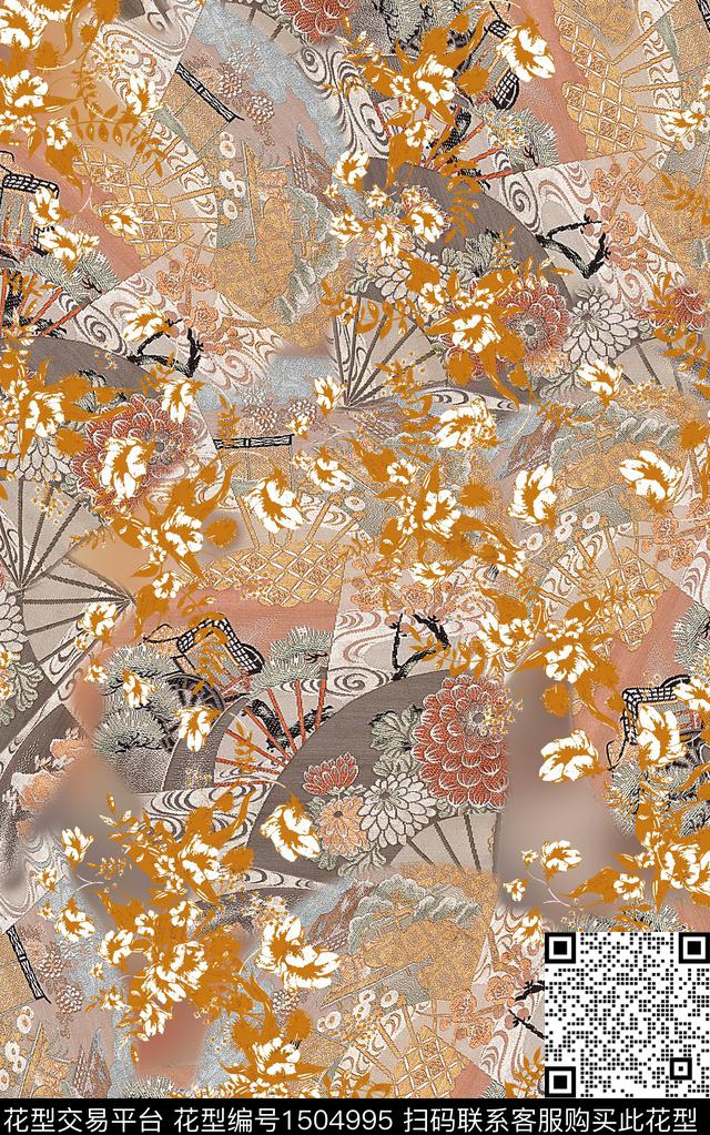 中国风旗袍风印花民族风刺绣印花数码印花华亿平台下载（图片编号: 1504995） - 瓦栏（Walan）