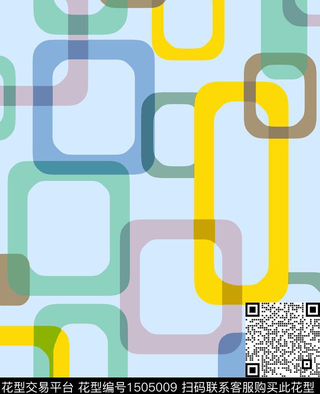 格子几何大牌风数码印花华亿平台下载（图片编号: 1505009） - 瓦栏（Walan）