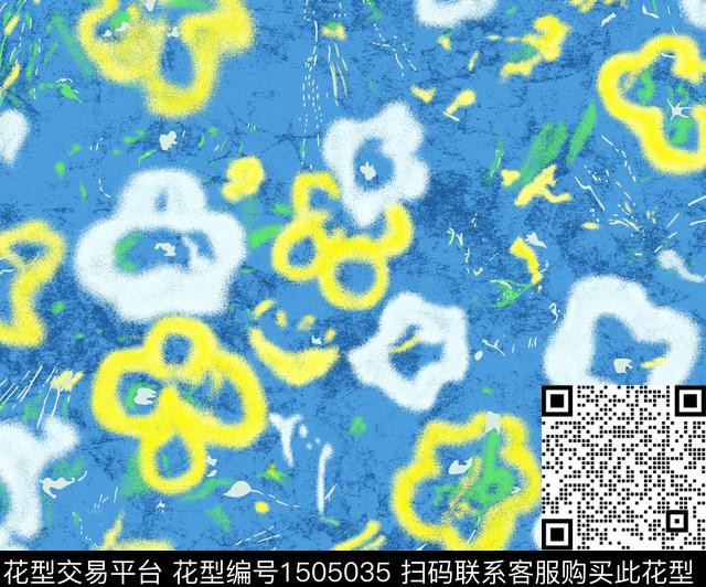 花卉大牌风可爱数码印花华亿平台下载（图片编号: 1505035） - 瓦栏（Walan）