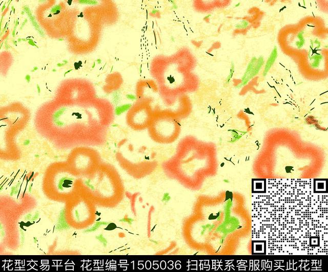 花卉大牌风可爱数码印花华亿平台下载（图片编号: 1505036） - 瓦栏（Walan）