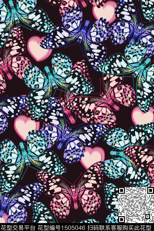 数码华亿平台趣味蝴蝶数码印花华亿平台下载（图片编号: 1505046） - 瓦栏（Walan）