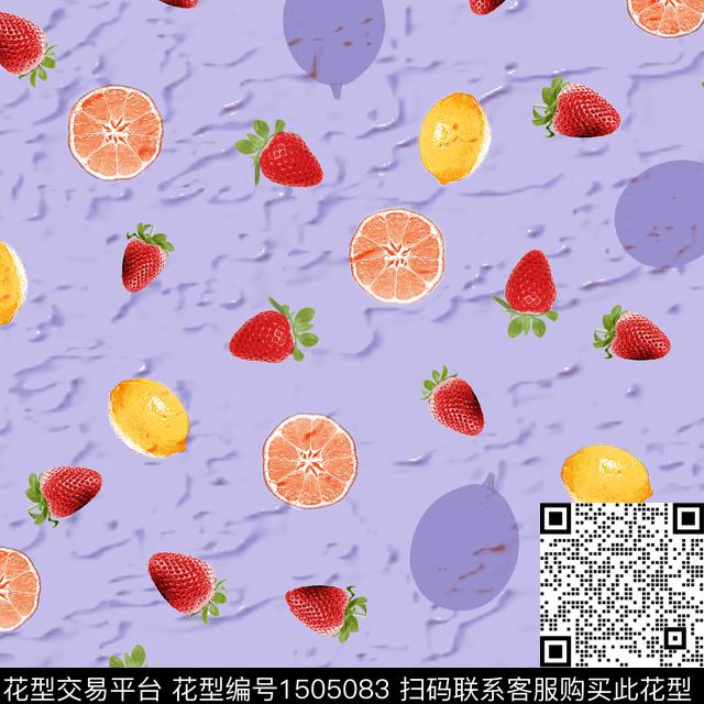 柠檬水果可爱数码印花华亿平台下载（图片编号: 1505083） - 瓦栏（Walan）