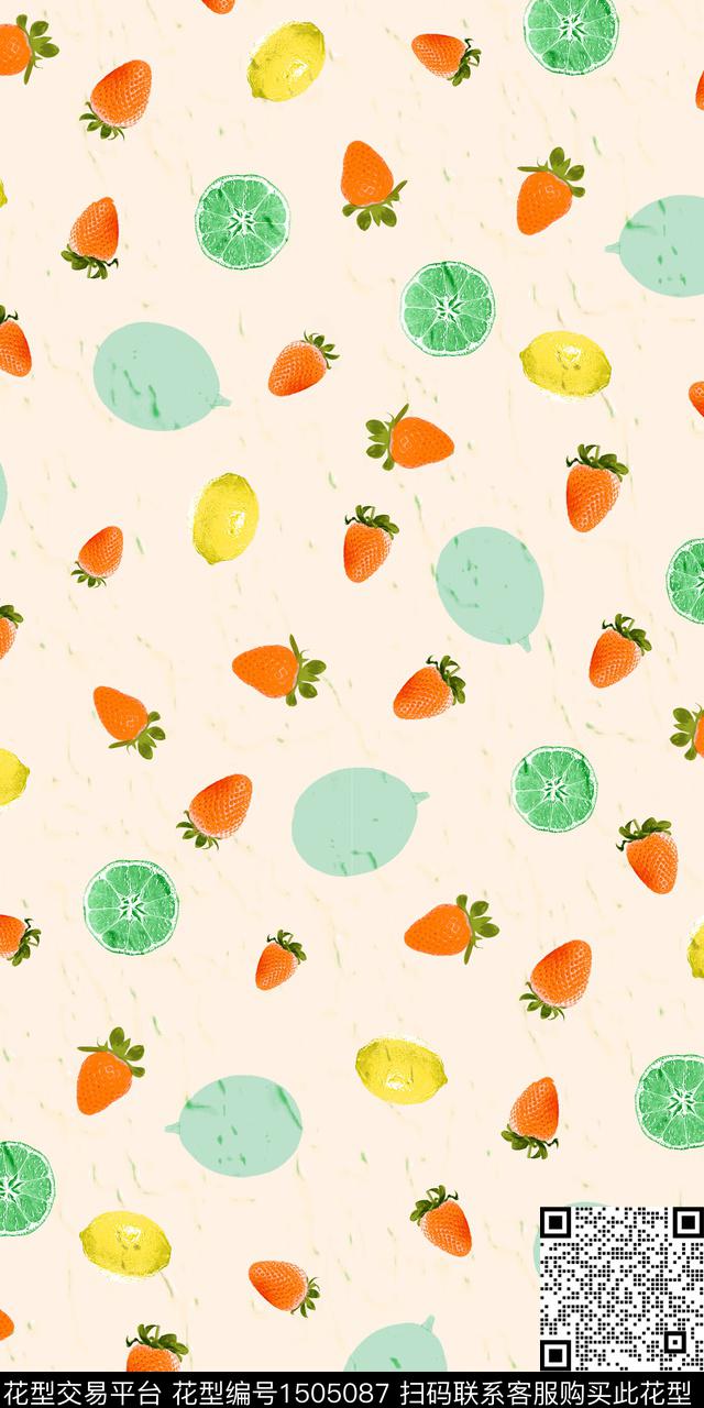 柠檬水果可爱数码印花华亿平台下载（图片编号: 1505087） - 瓦栏（Walan）