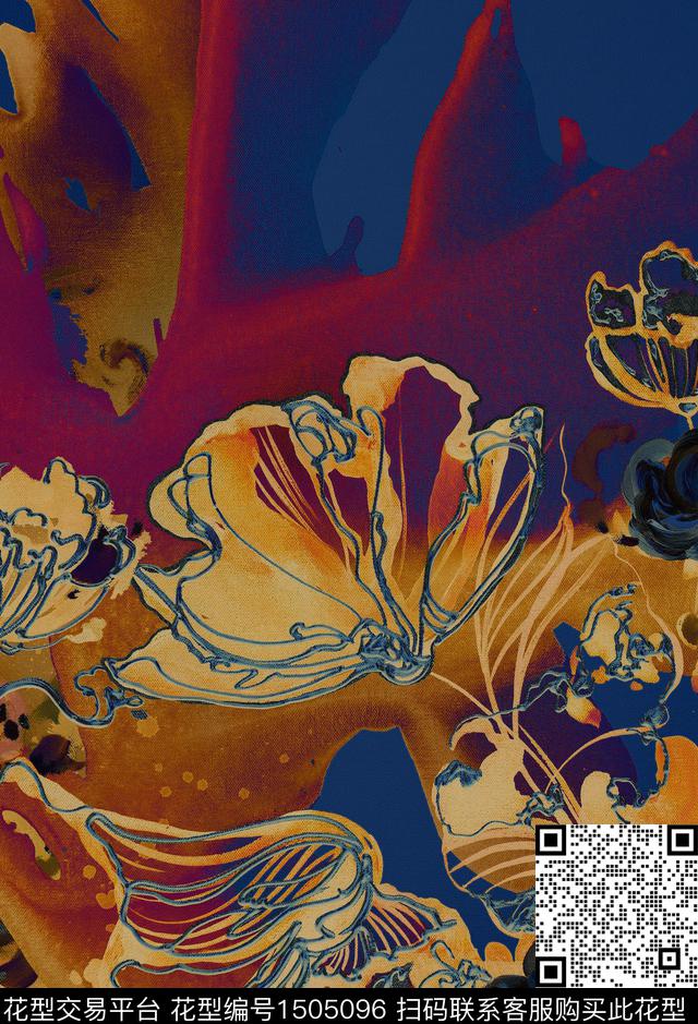 香云纱真丝深色系数码印花华亿平台下载（图片编号: 1505096） - 瓦栏（Walan）