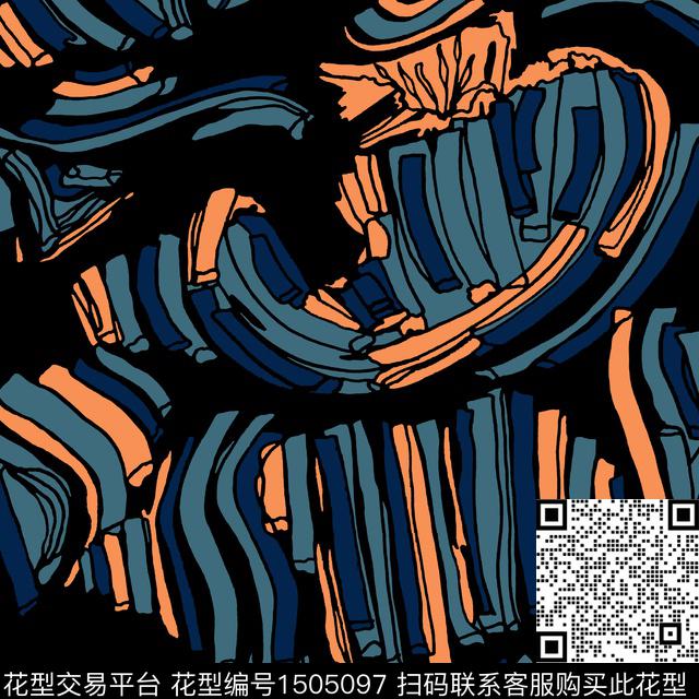 香云纱真丝深色系传统印花华亿平台下载（图片编号: 1505097） - 瓦栏（Walan）