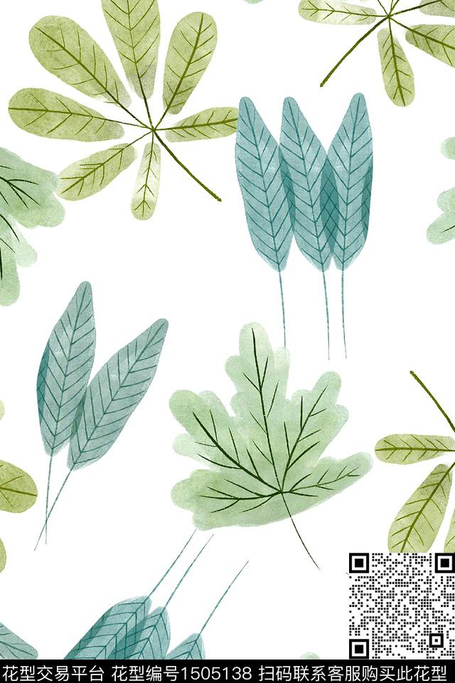 绿植树叶花卉大牌风数码印花华亿平台下载（图片编号: 1505138） - 瓦栏（Walan）