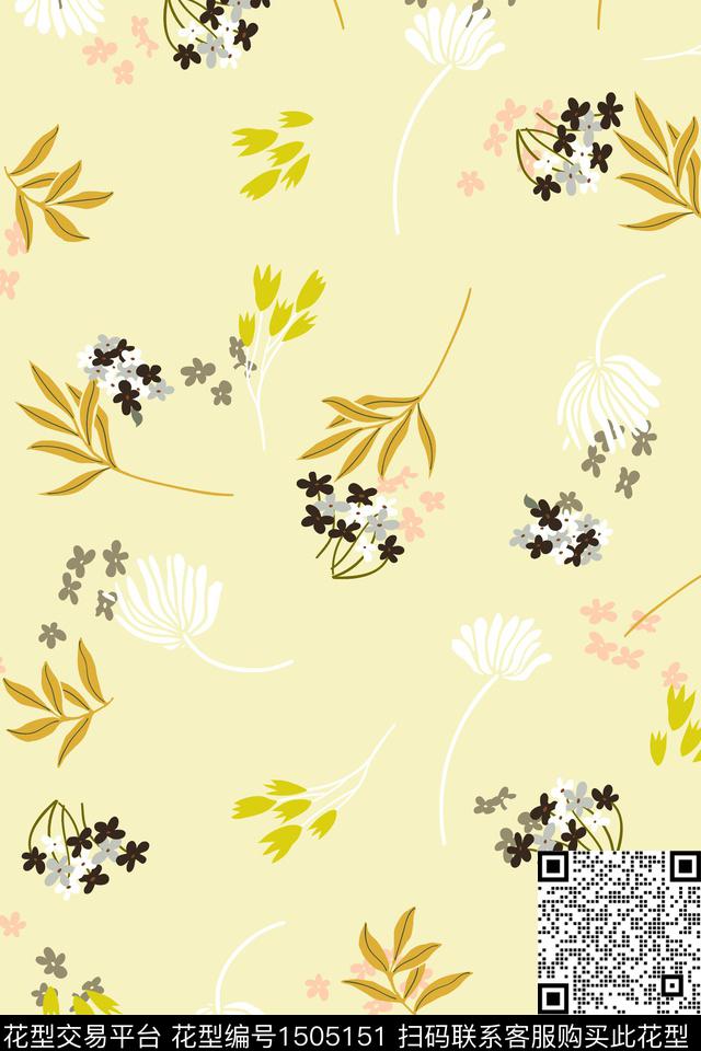 绿植树叶炫彩大牌风数码印花华亿平台下载（图片编号: 1505151） - 瓦栏（Walan）