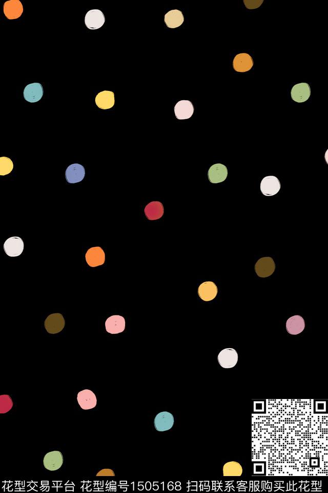 黑底花卉小清新真丝数码印花华亿平台下载（图片编号: 1505168） - 瓦栏（Walan）