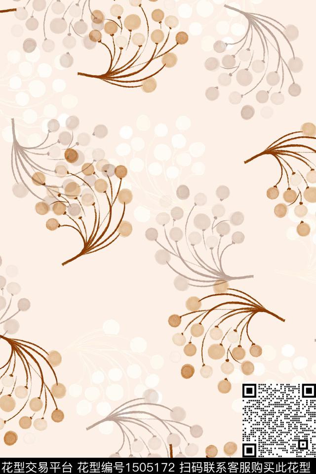 花卉小清新真丝数码印花华亿平台下载（图片编号: 1505172） - 瓦栏（Walan）
