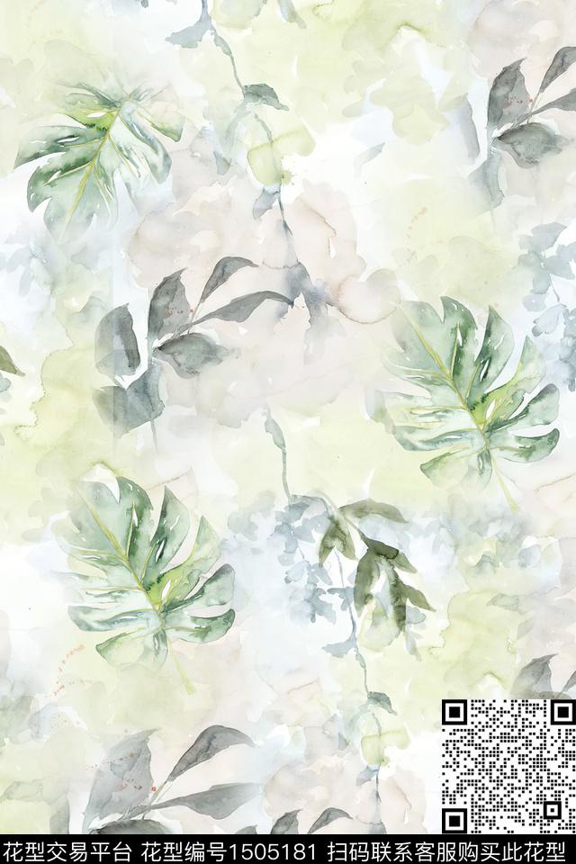 花卉小清新真丝数码印花华亿平台下载（图片编号: 1505181） - 瓦栏（Walan）