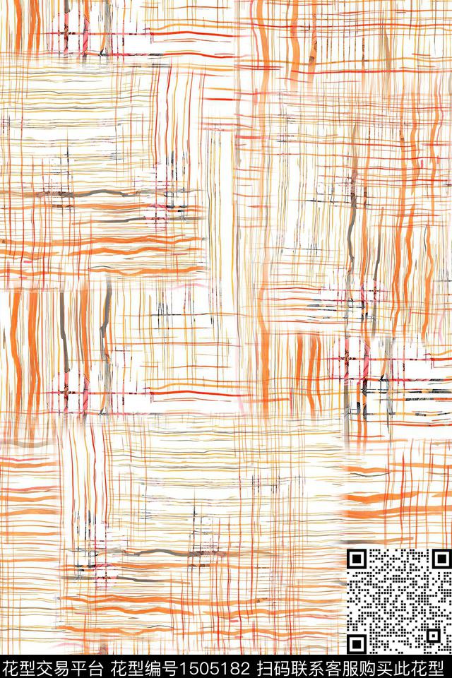线条抽象小清新数码印花华亿平台下载（图片编号: 1505182） - 瓦栏（Walan）