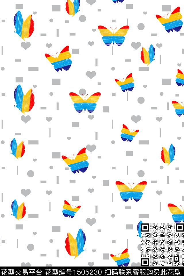 童装蝴蝶儿童床品数码印花华亿平台下载（图片编号: 1505230） - 瓦栏（Walan）