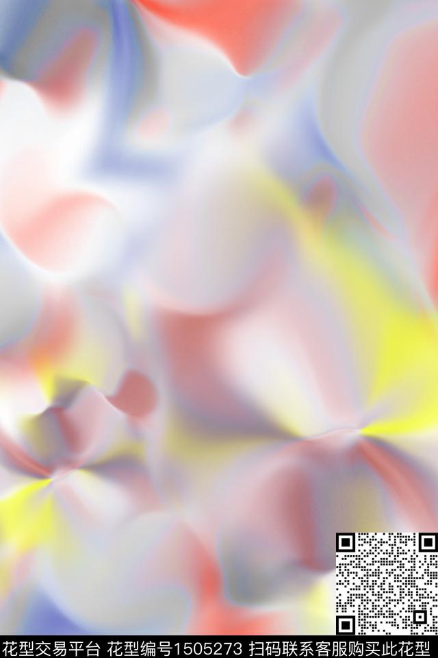 水彩炫彩几何花卉数码印花华亿平台下载（图片编号: 1505273） - 瓦栏（Walan）