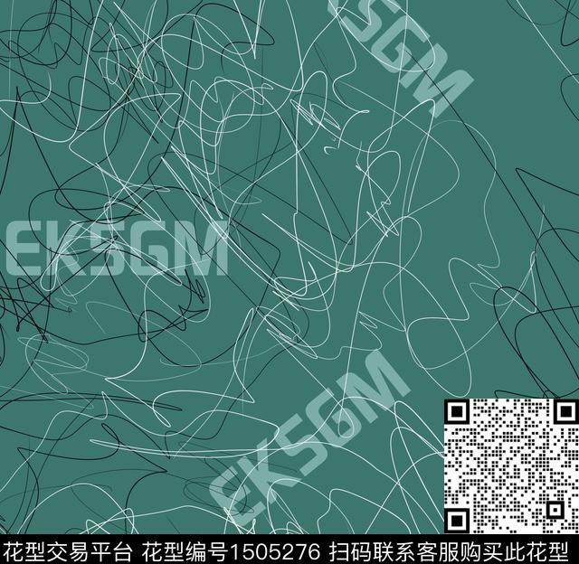 字母线条大牌风数码印花华亿平台下载（图片编号: 1505276） - 瓦栏（Walan）