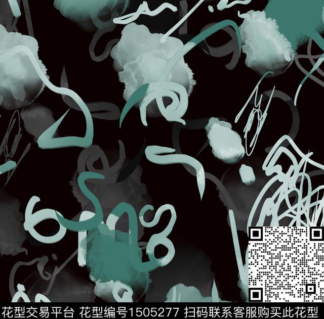 字母线条大牌风数码印花华亿平台下载（图片编号: 1505277） - 瓦栏（Walan）