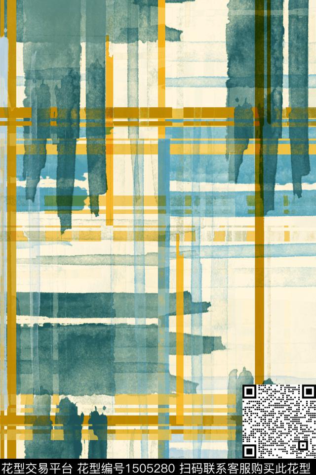 水彩炫彩几何花卉数码印花华亿平台下载（图片编号: 1505280） - 瓦栏（Walan）