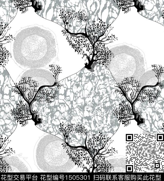 肌理女装树枝传统印花华亿平台下载（图片编号: 1505301） - 瓦栏（Walan）