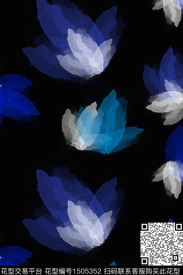 笔触花卉小碎花传统印花华亿平台下载（图片编号: 1505352） - 瓦栏（Walan）