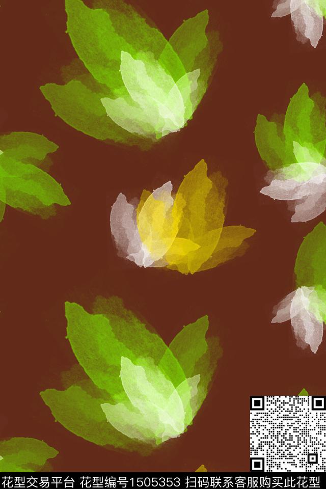 笔触花卉小碎花传统印花华亿平台下载（图片编号: 1505353） - 瓦栏（Walan）