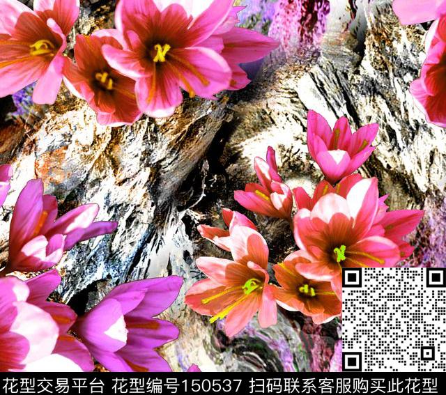 花卉照片数码印花华亿平台下载（图片编号: 150537） - 瓦栏（Walan）
