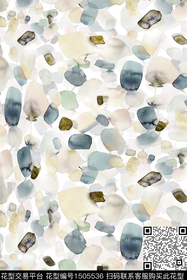 抽象小清新真丝数码印花华亿平台下载（图片编号: 1505536） - 瓦栏（Walan）