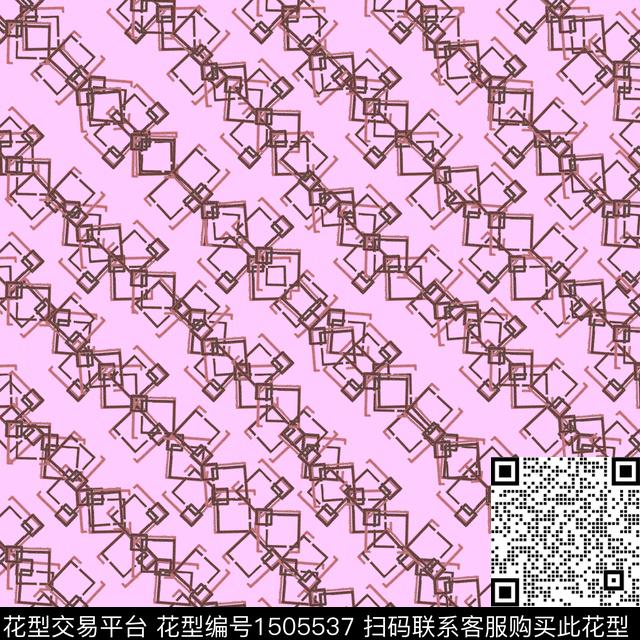 几何格子小清新数码印花华亿平台下载（图片编号: 1505537） - 瓦栏（Walan）