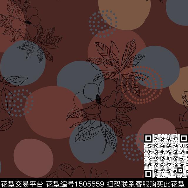 玉兰花香云纱真丝传统印花华亿平台下载（图片编号: 1505559） - 瓦栏（Walan）