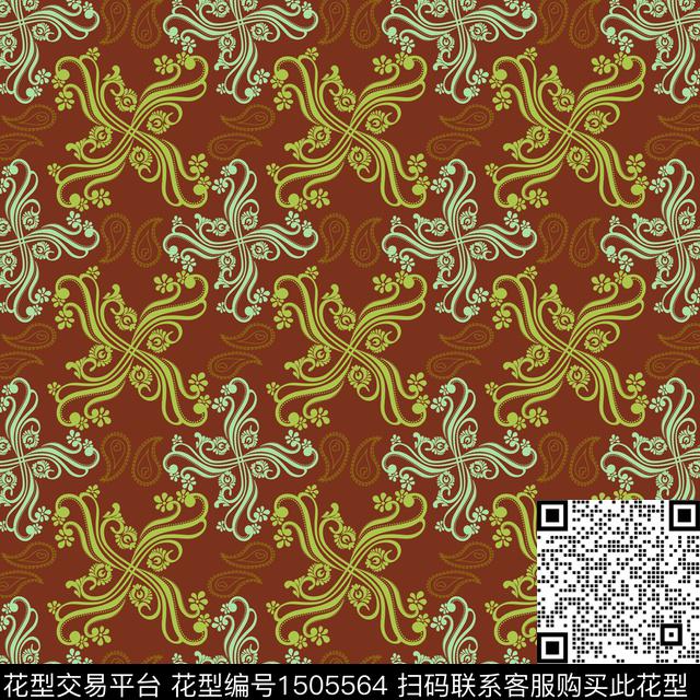 民族风传统花纹佩斯里传统印花华亿平台下载（图片编号: 1505564） - 瓦栏（Walan）