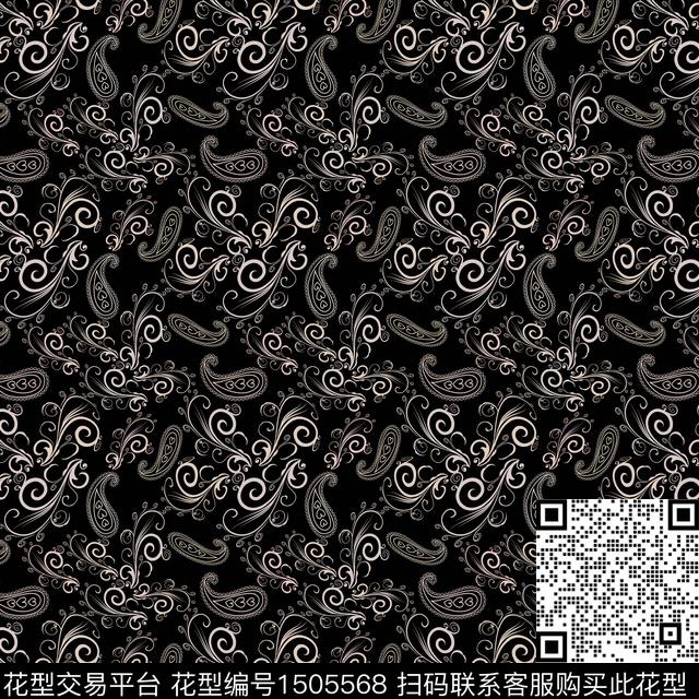 民族风古典花纹佩斯里传统印花华亿平台下载（图片编号: 1505568） - 瓦栏（Walan）