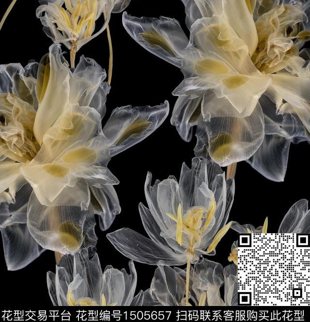 郁金香真丝中老年数码印花华亿平台下载（图片编号: 1505657） - 瓦栏（Walan）