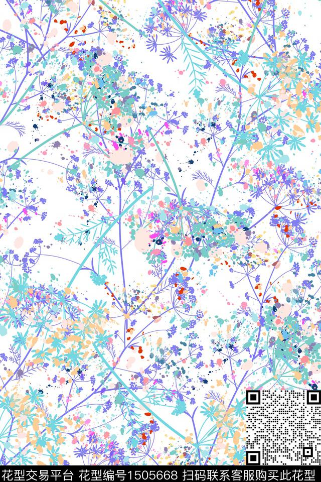 女装花卉小碎花数码印花华亿平台下载（图片编号: 1505668） - 瓦栏（Walan）