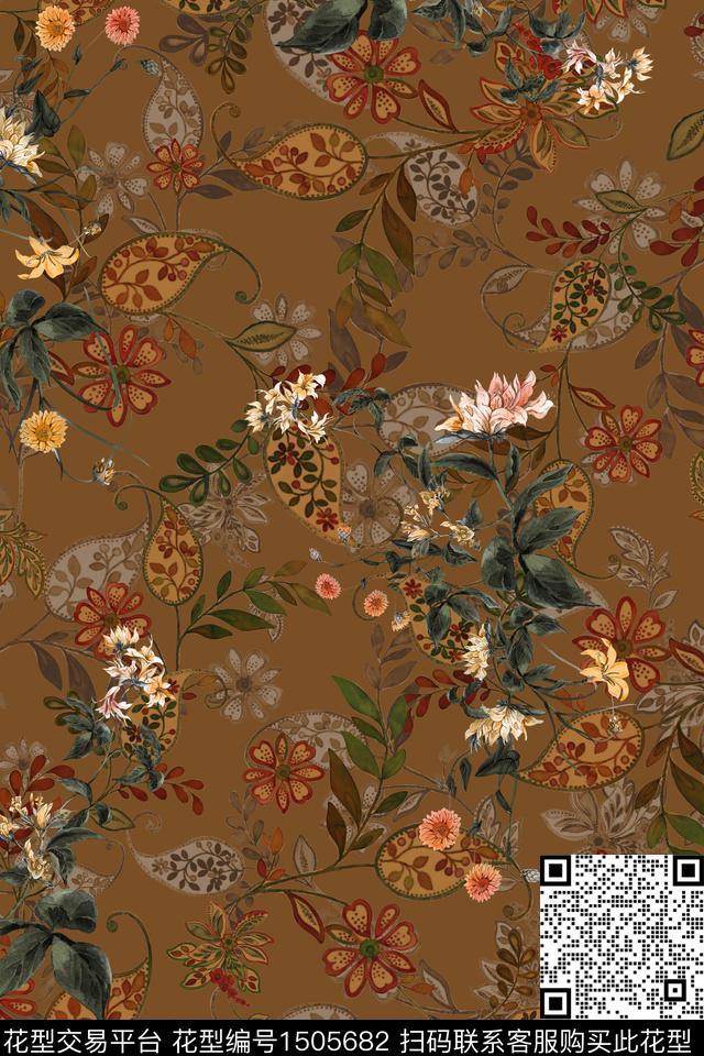 佩斯利民族风花卉数码印花华亿平台下载（图片编号: 1505682） - 瓦栏（Walan）