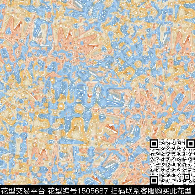 简约大牌风抽象数码印花华亿平台下载（图片编号: 1505687） - 瓦栏（Walan）
